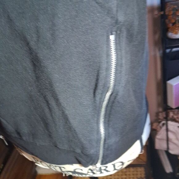 PINK VICTORIA'S SECRET Black Long Sleeve SweatShirt Pink Logo & Side Zip Small - Picture 3 of 10